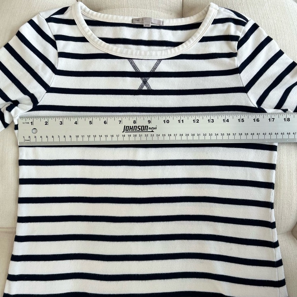GAP Nautical Women's Pullover Striped Shirt Top White & Navy Long Sleeves Small - Picture 7 of 11